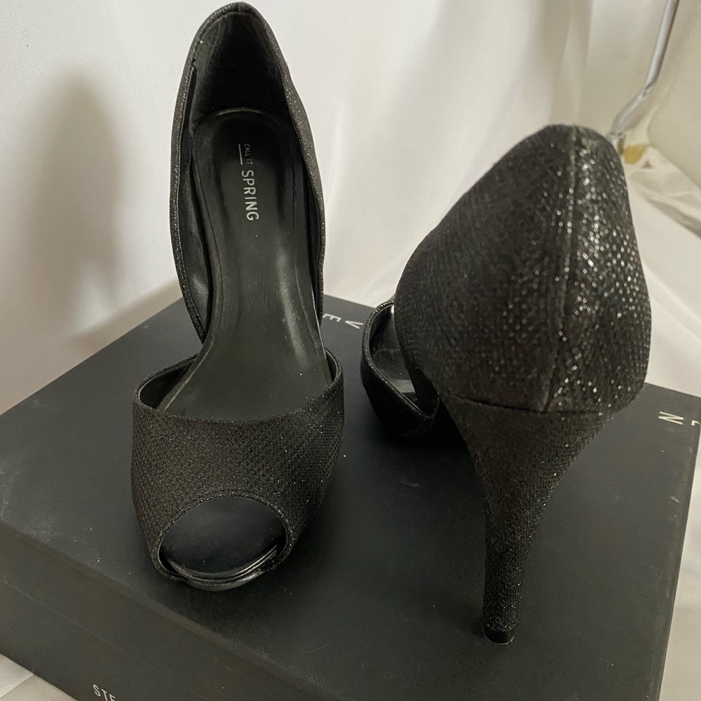 Black sparkly heels